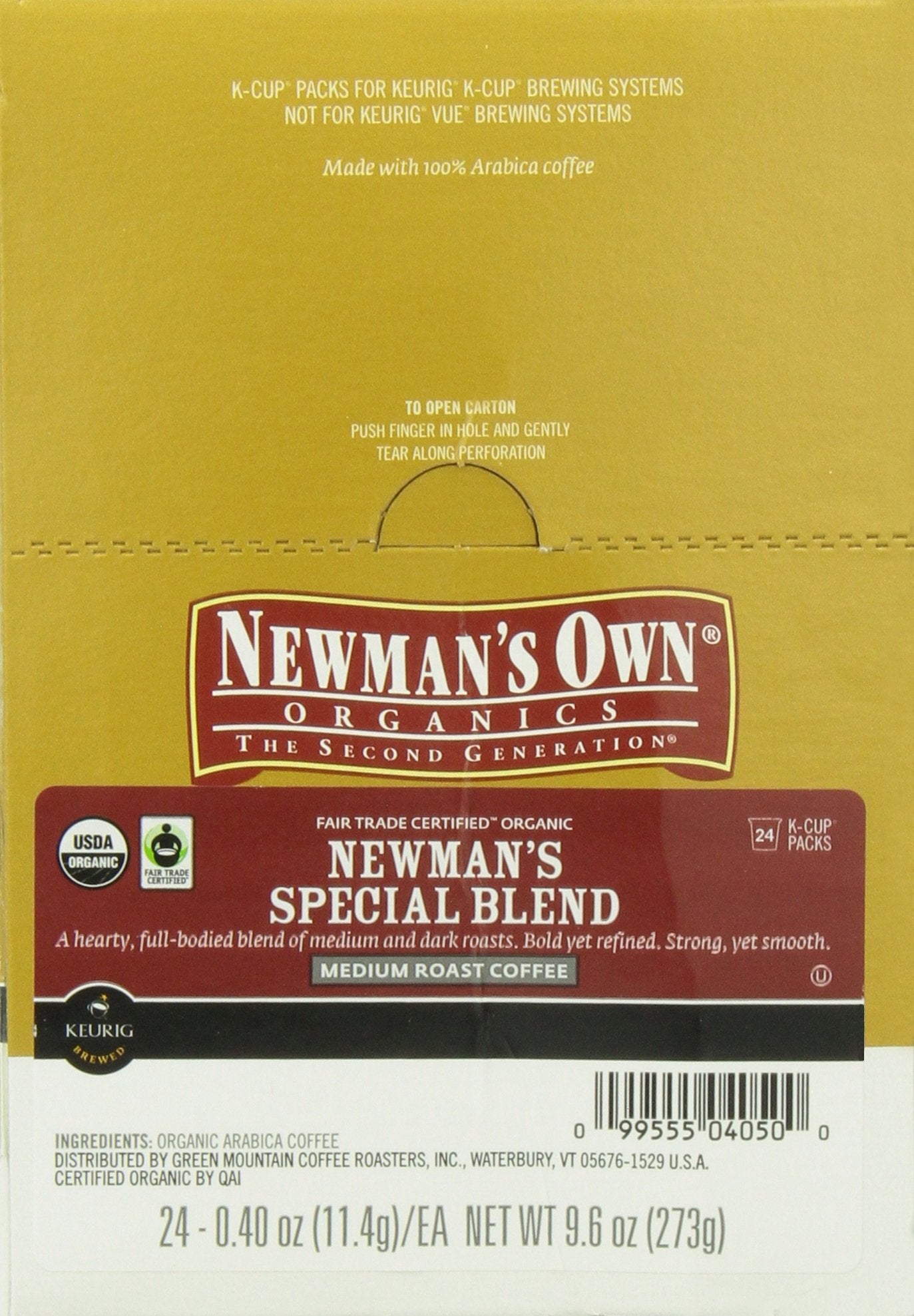Green Mountain Coffee Newmans Special Blend K-Cup, Medium Roast, 24 Count, Compatible with Keurig malt-inspired