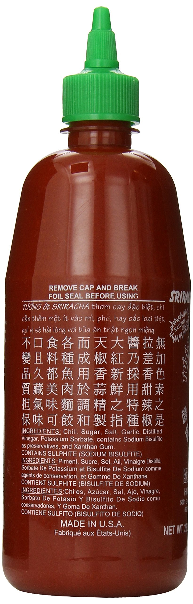 Huy Fong Sauce Chili Sriracha Hot, 28 Oz. Pack of 6