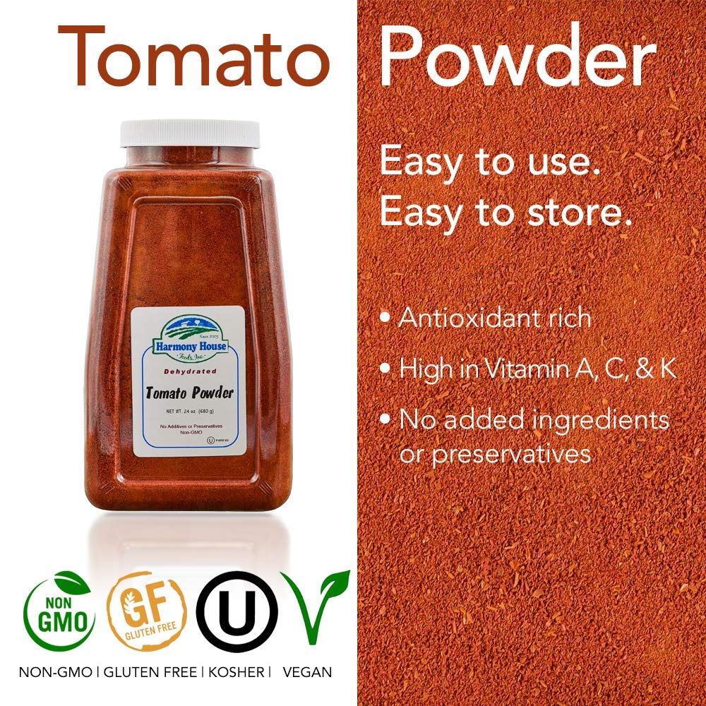 Harmony House Premium Dehydrated Tomato Powder, 6 oz Pouch, Made from Harvest Red Tomatoes