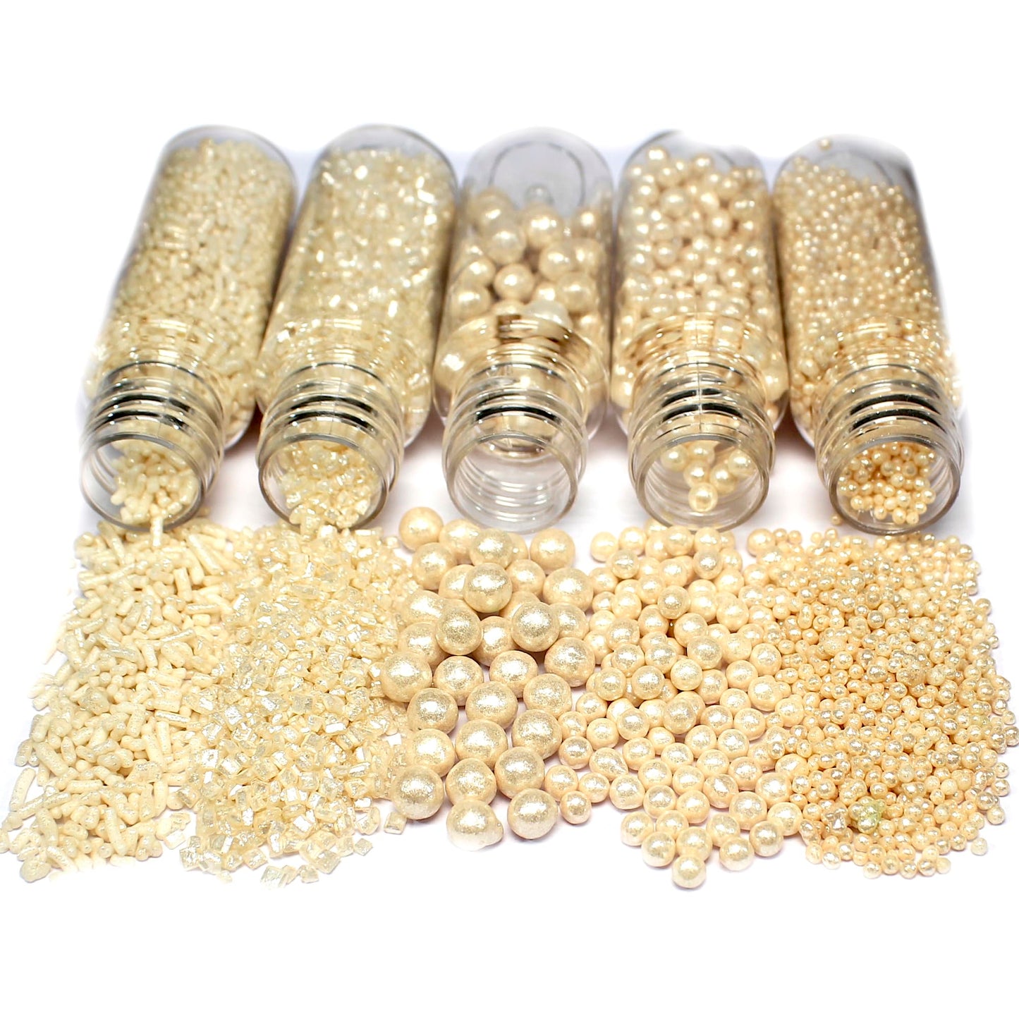 Confect White Pearl Sprinkles | Frozen Sprinkles | Earthday Sprinkles | Sprinkles for Cakes & Cupcakes Decoration | Assorted Pac