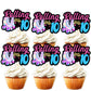 18Pcs Black Glitter Pink Roller Skates Dessert Cupcake Topper 80S 90S Retro Hip Hop Roller Skating Rolling Into 10 Theme Decor S