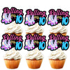 18Pcs Black Glitter Pink Roller Skates Dessert Cupcake Topper 80S 90S Retro Hip Hop Roller Skating Rolling Into 10 Theme Decor S