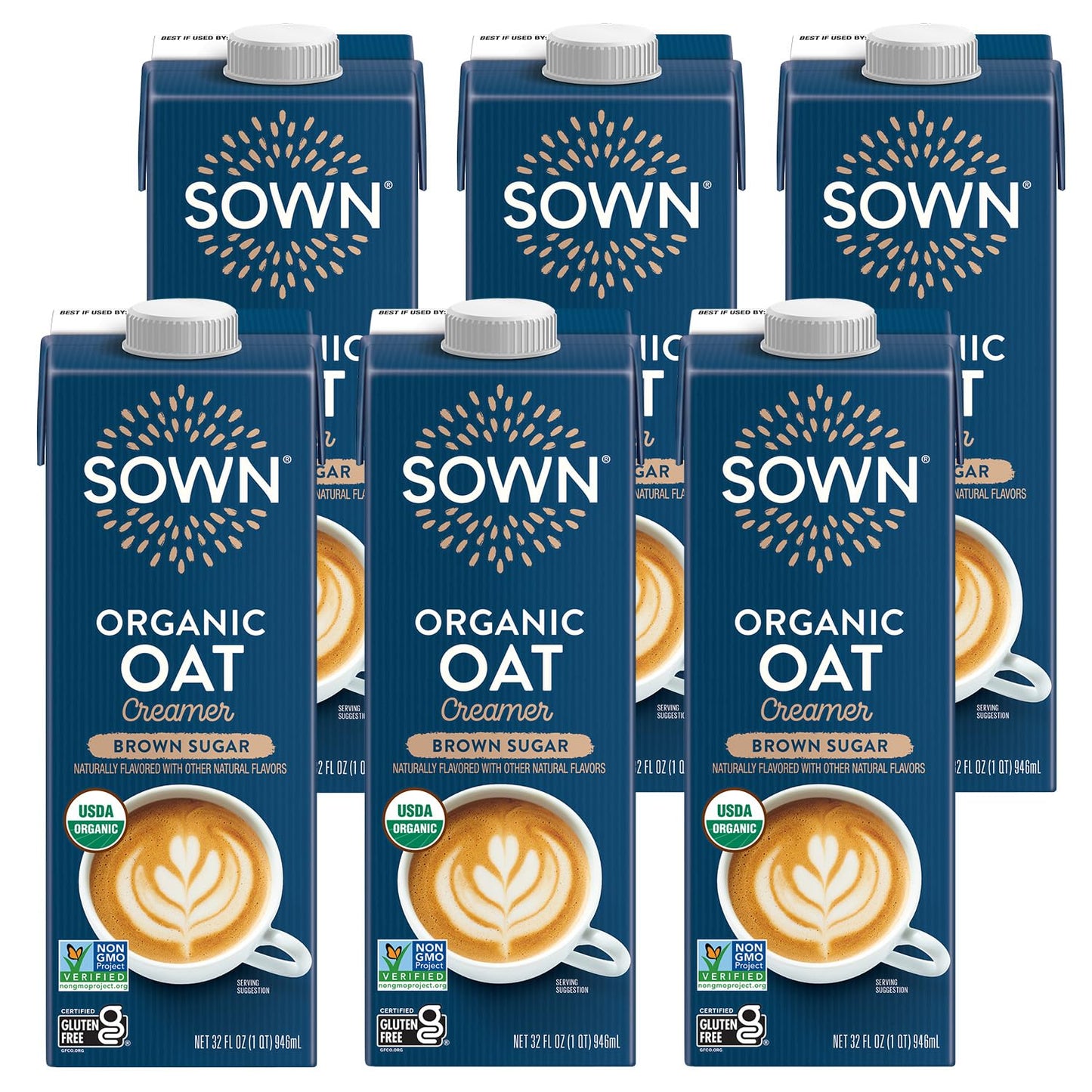 SOWN Organic Oat Creamer Brown Sugar - Barista Oat Milk Non Dairy Coffee Creamer - Plant Based, Dairy-Free, Vegan, Gluten-Free, 