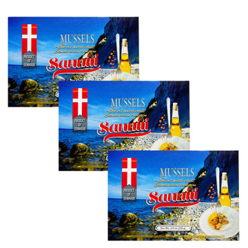 Sanniti Mussels in Oil with Chili, 3.9 ounce | Scandanavian Tradition | Product of Denmark [Pack of 3]