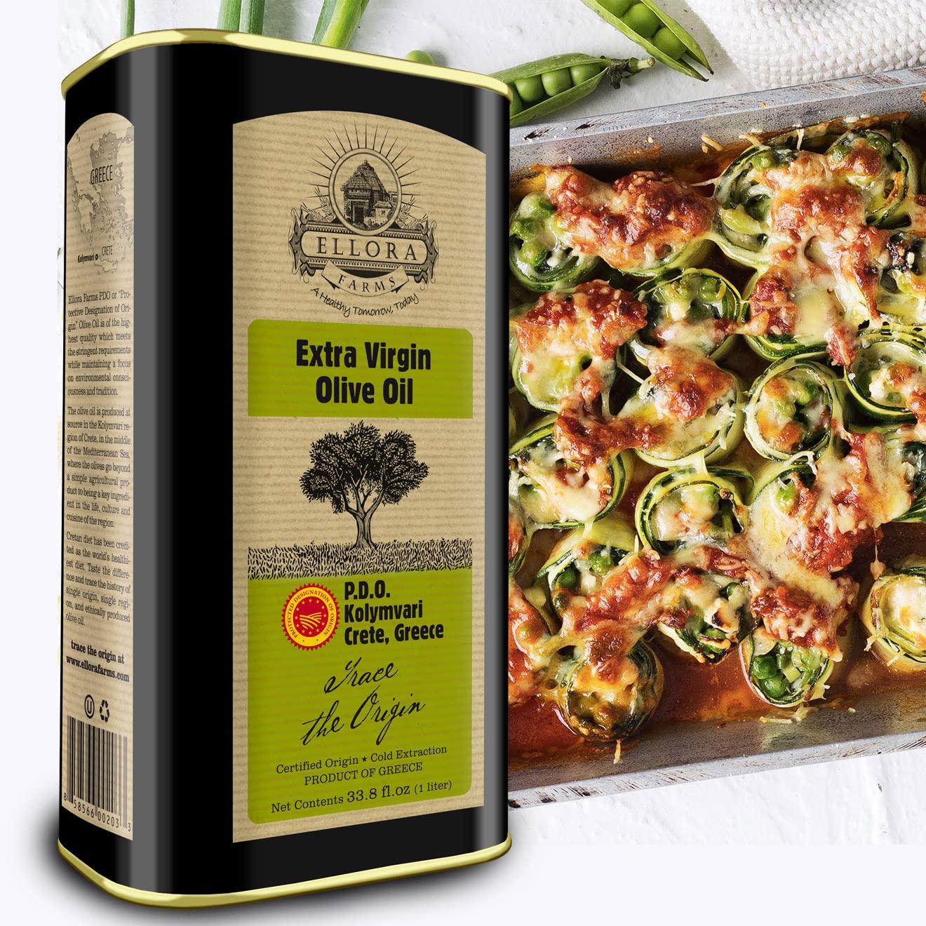 Ellora Farms Single Estate Traceable Extra Virgin Olive Oil 1 Liter Pdo Tins | 2 Pack