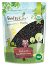 Food to Live Organic Black Lentils, 2 Pounds - Non-GMO, Whole Dry Pulses, Raw, Sproutable, Kosher, Vegan, Bulk Legumes, Black Ma