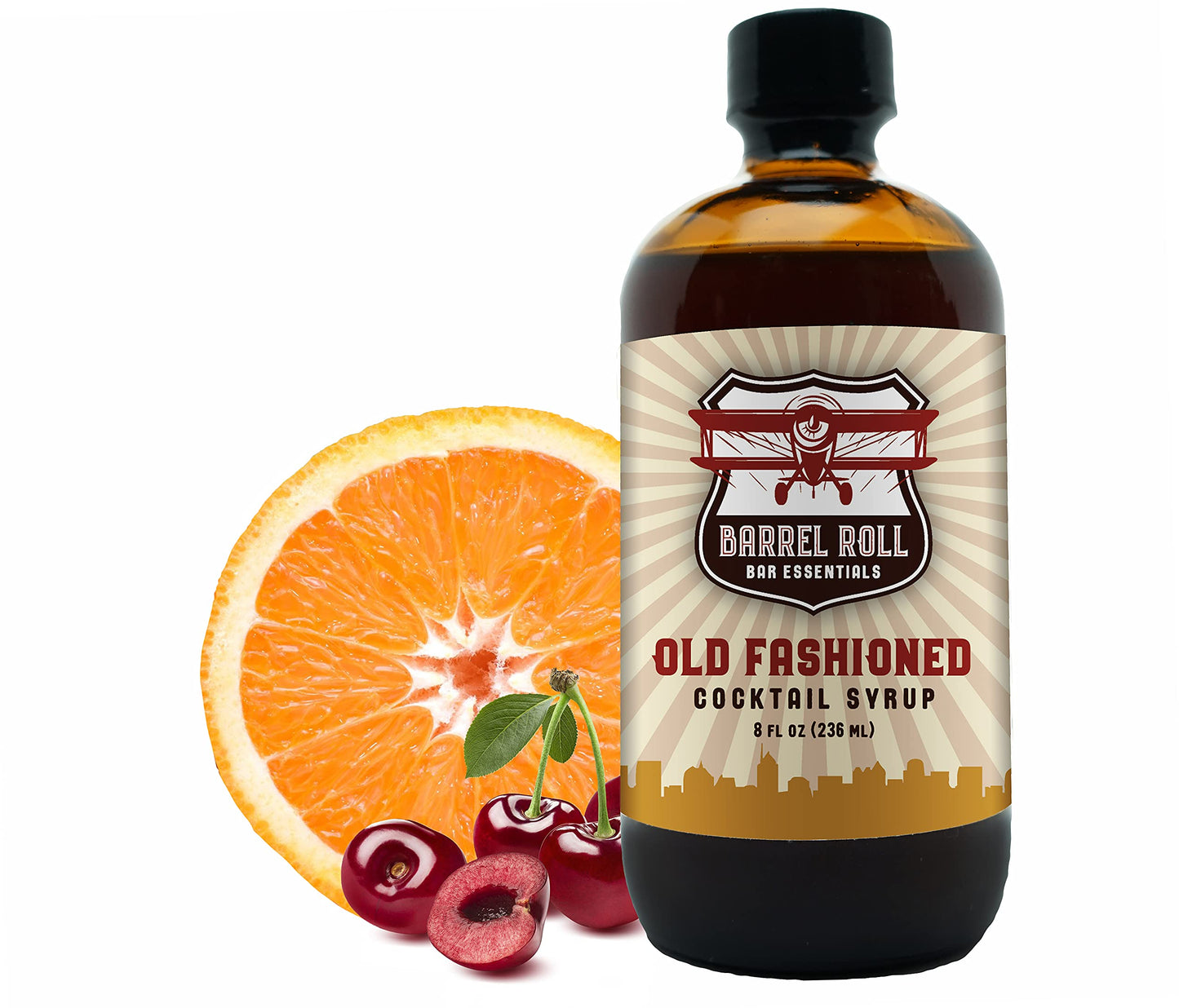Barrel Roll Bar Essentials Old Fashioned Cocktail Kit - All-Natural Mixers - 8 Fl Oz