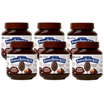 Peanut Butter & Co. Hazelnut Spread, Dark Chocolatey Hazelnut, Gluten Free & Non-GMO, 13 Oz (Pack of 6)