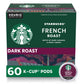 Starbucks K-Cup Coffee Pods, Dark Roast, French Roast, 60 Pods (6 Boxes), 100% Arabica