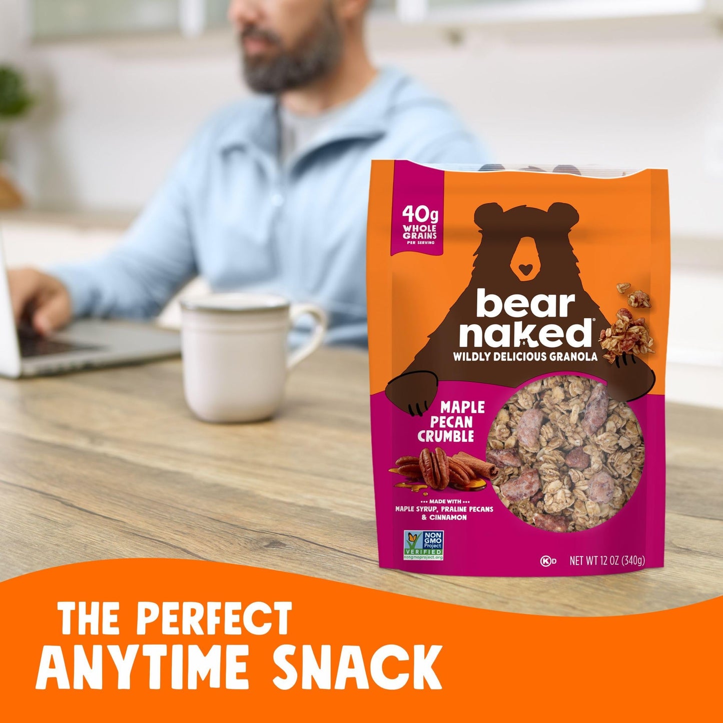 Bear Naked Granola Cereal, Maple Pecan Crumble, Whole Grain Breakfast Snacks, 72 oz (6 Bags)