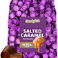 Salted Caramels In Dark Chocolate, 1 Lb Bag - Sweet And Salty Gourmet Candy, Individually Wrapped In Purple Foil, Bulk Candy, Approx 75 Pieces