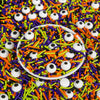 Edible Halloween Sprinkles,Black White Eyes Purple Green Orange and Black Pearls and Jimmies Mixed,130g/4.58ounce,Monster Sprink