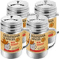 CUSINIUM Spice Shakers - Pack of 4, 14 oz, Adjustable Fan-Style Lid, Stainless Steel