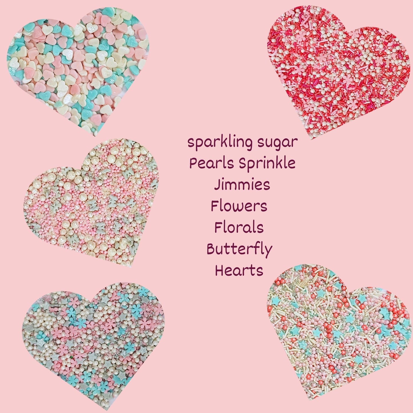 Confect Sprinkles - Aqua Blue, Pink & Silver Edible Sprinkle Mix With White & Pink Pearls | Pack Of 5 For Cake, Cupcake & Cookie