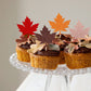 36 Pcs Glitter Maple Leaf Cupcake Toppers Fall Theme Cupcake Picks Fall Harvest Thanksgiving Party Cake Decorations Supplies Mix