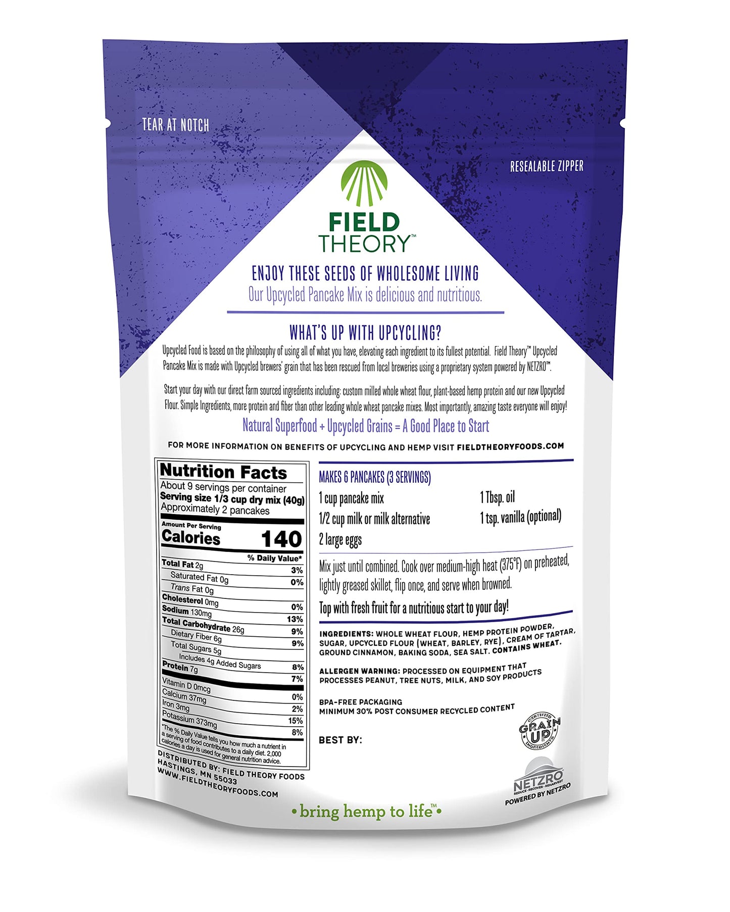 Field Theory - Upcycled Pancake Mix - Case Of 5-14 Oz(D0102H546Qp)
