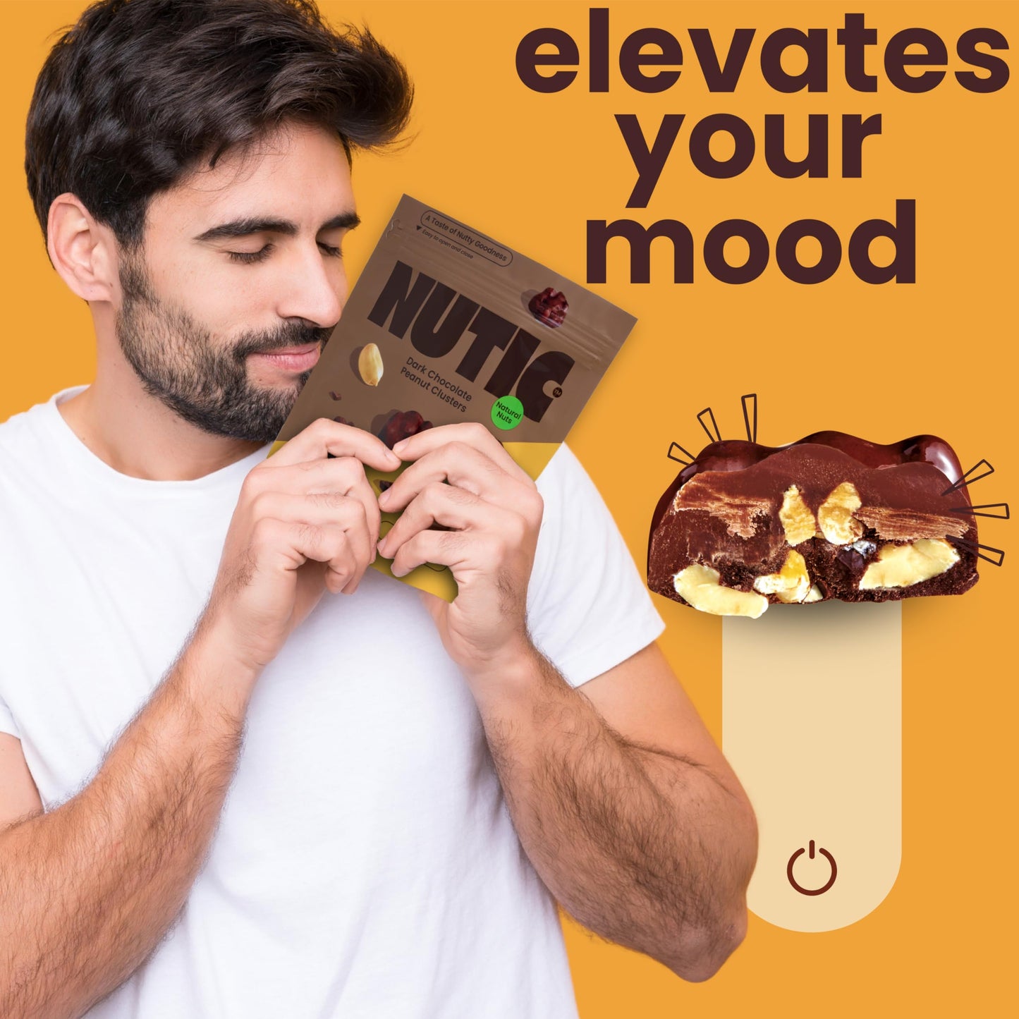 Nutic Dark Chocolate Covered Peanut Clusters - 1Lb, Decadent Snacking & Gift-Ready Treats, Luxurious Chocolate-Covered Peanuts F