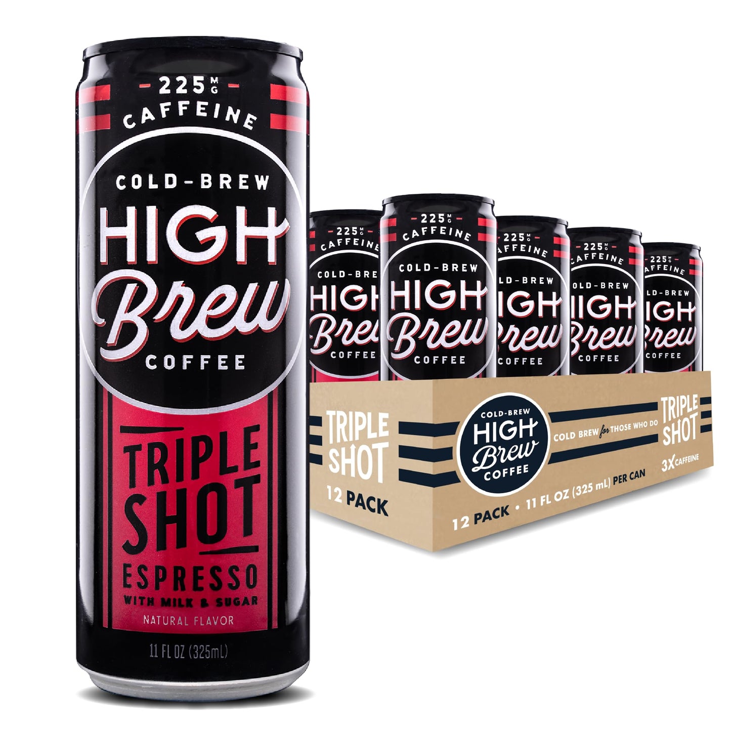 High Brew Coffee Cold Brew Espresso Triple Shot, 11 Fl Oz Can, Pack of 12