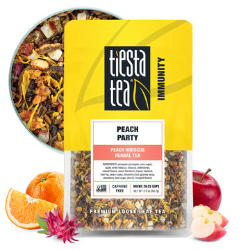 Tiesta Tea - Peach Party | Peach Hibiscus Herbal Tea | Premium Loose Leaf Tea Blend | Non-Caffeinated Fruit Tea | Make Hot Or Ic