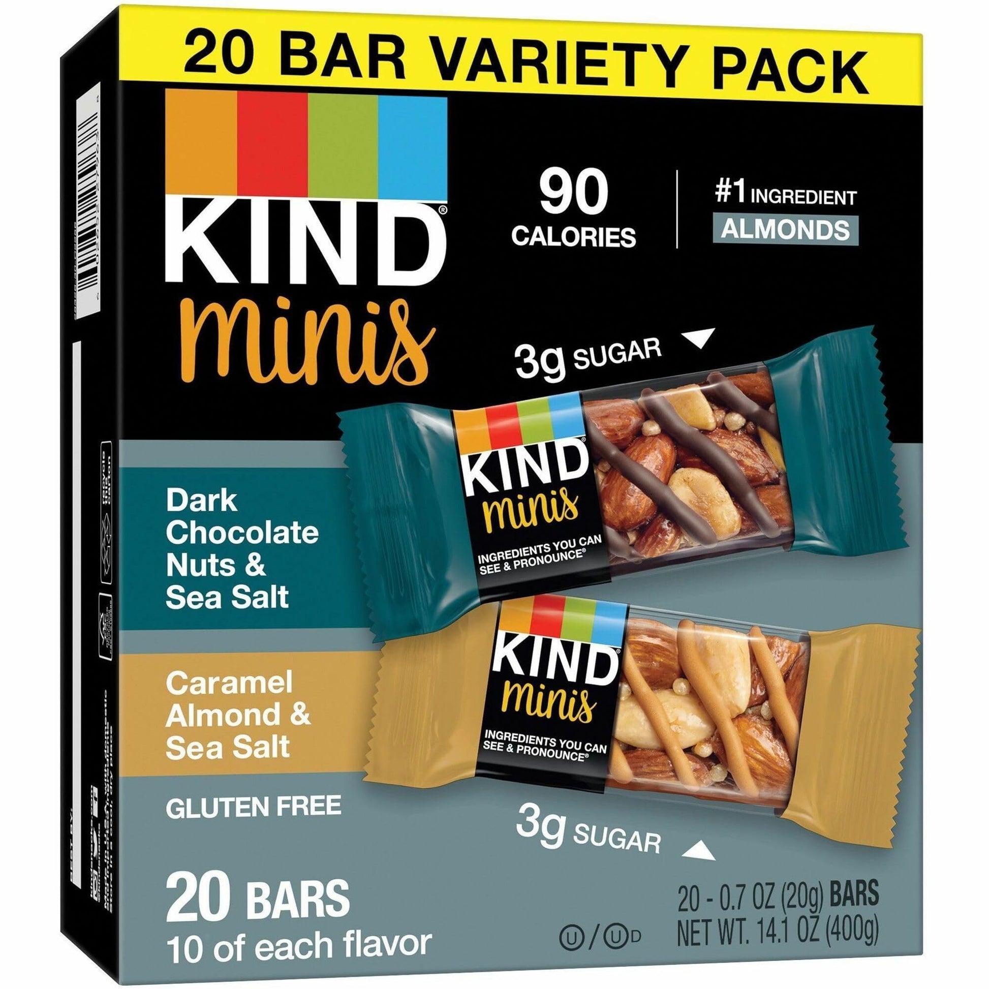 KIND Minis Nuts & Sea Salt Nut Bars Variety - Cholesterol-free, Gluten-free, Low Glycemic, Trans Fat Free, Low Sugar, Lo