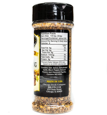 CHICAGO STEAK COMPANY Seasoning - 5 Ounce (Pack of 1) - Premium Steak Spice Blend