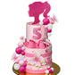 27 Pcs Hot Pink Girl Cake Toppers Pink Ball Cake Decoration Butterfly Cake Decoration Girl Theme Cake Decoration For Wedding Bir
