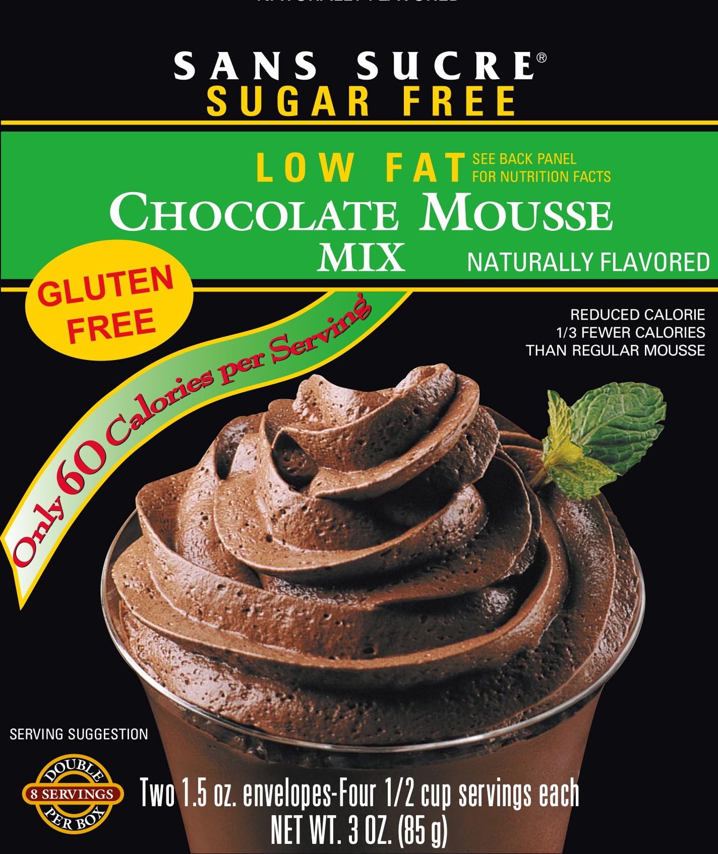 SANS SUCRE Chocolate Mousse Mix - Sugar Free and Gluten Free