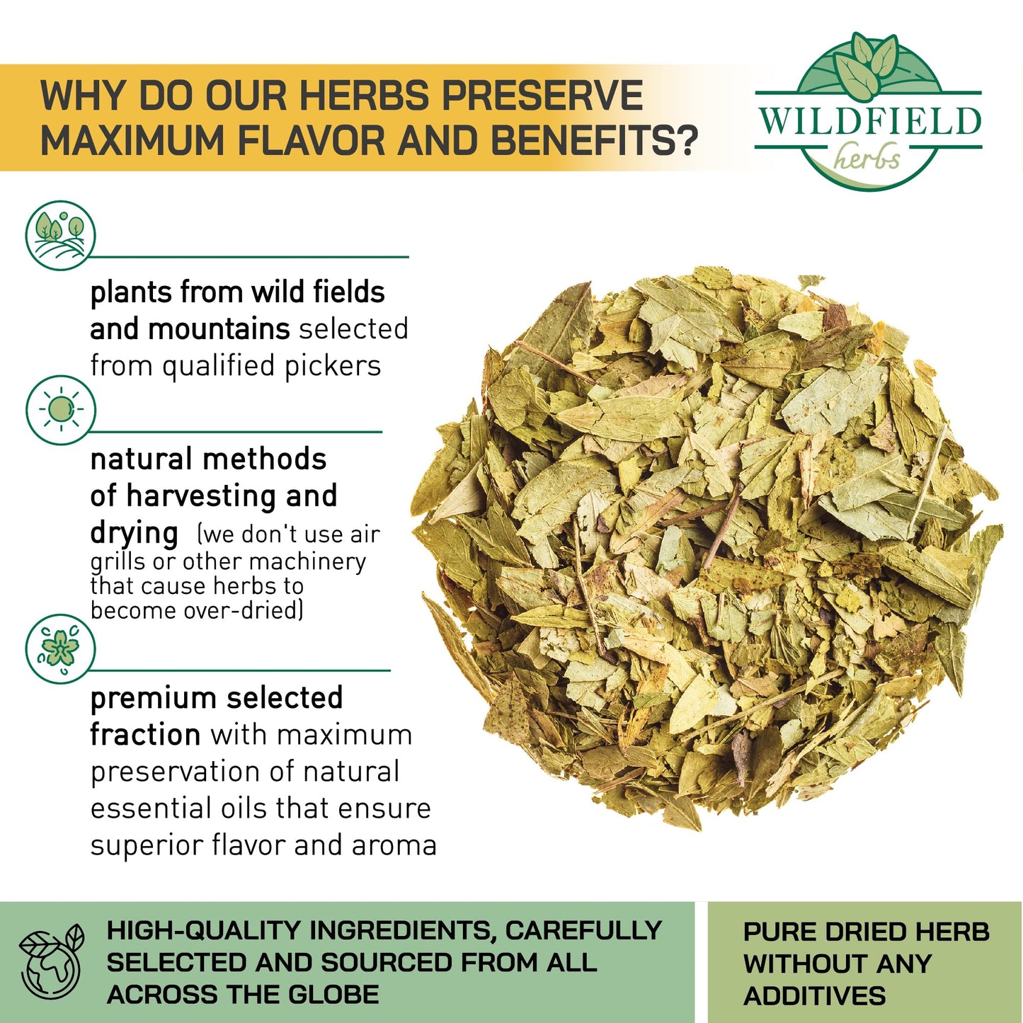 WILDFIELD HERBS Senna Leaf Herbal Tea - 100 Count Tea Bags, 1.5g Each