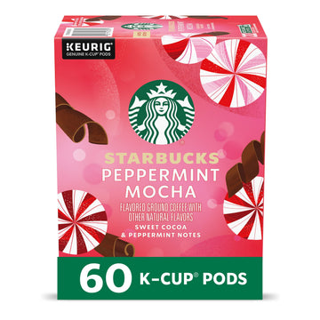 Starbucks K-Cup Coffee Pods, Peppermint Mocha, 100% Arabica, 60 Pods (6 Boxes)