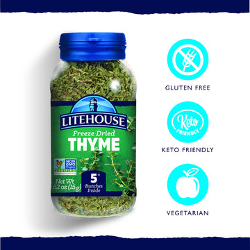 LITEHOUSE Freeze Dried Thyme - Organic Thyme Seasoning, Non-GMO, Gluten-Free - 0.52 Ounce (Pack of 1)