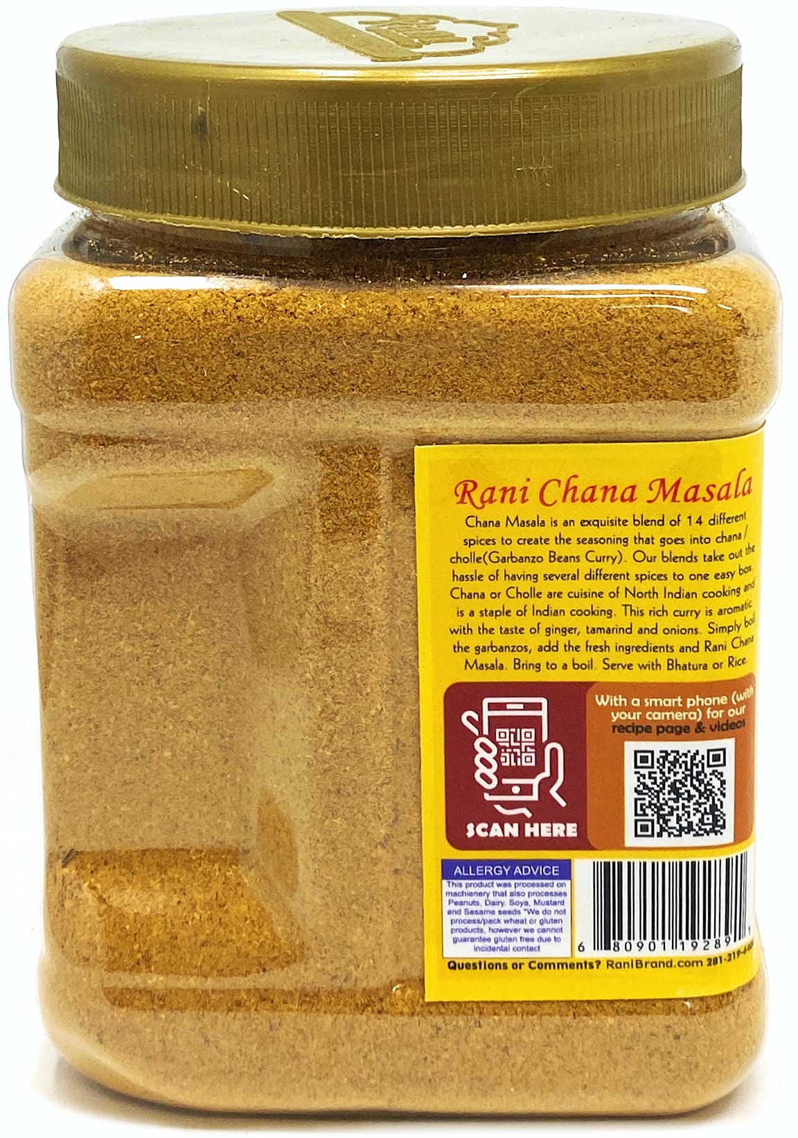 Rani Chana Masala (Garbanzo Curry 15-Spice Blend) 20Oz (1.25Lbs) 567G Pet Jar ~ All Natural | Vegan | No Colors | Gluten Friendl