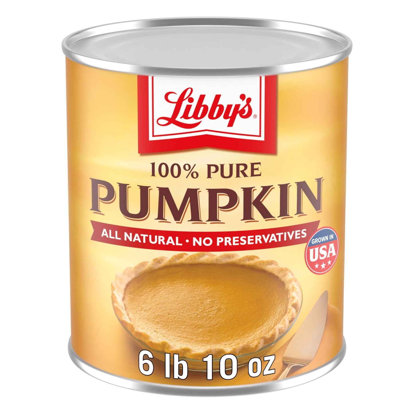 Libbys Pumpkin Pie, Thanksgiving and Holiday Desserts, Pumpkin Pie Filling, 100% Pure Pumpkin, Bulk, 6 lb 10 oz Can
