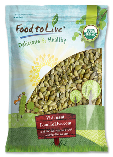 Food to Live Organic Sprouted Pumpkin Seeds, 12 Pounds Non-GMO, Raw Kernels, No Shell, Unsalted, No Oil, Vegan Kosher, Bulk. Ket