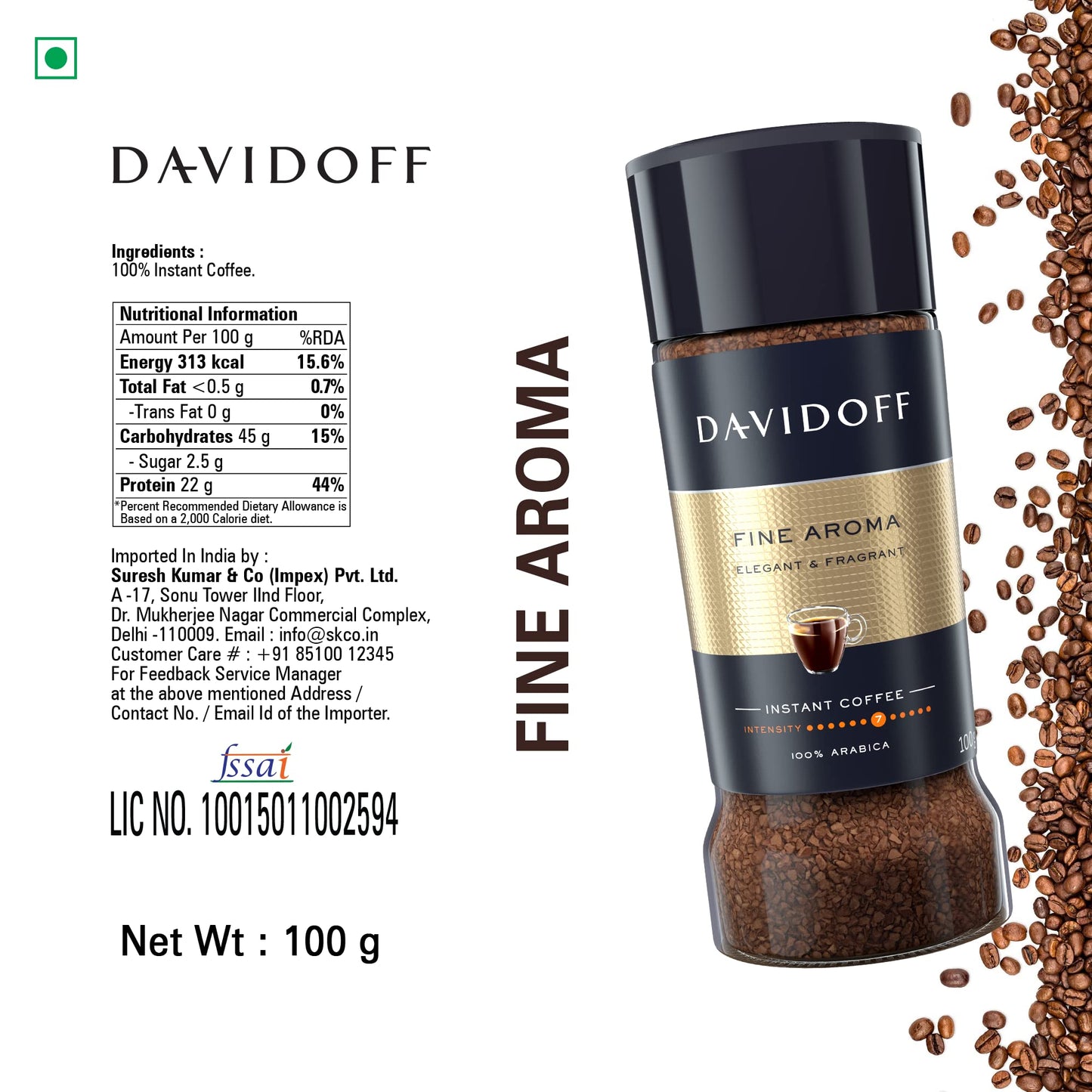 Davidoff Instant Coffee Duo - Fine Aroma And Espresso 57 Bundle - 100% Arabica Beans - Medium & Dark Roast Combo, Luxurious Tast