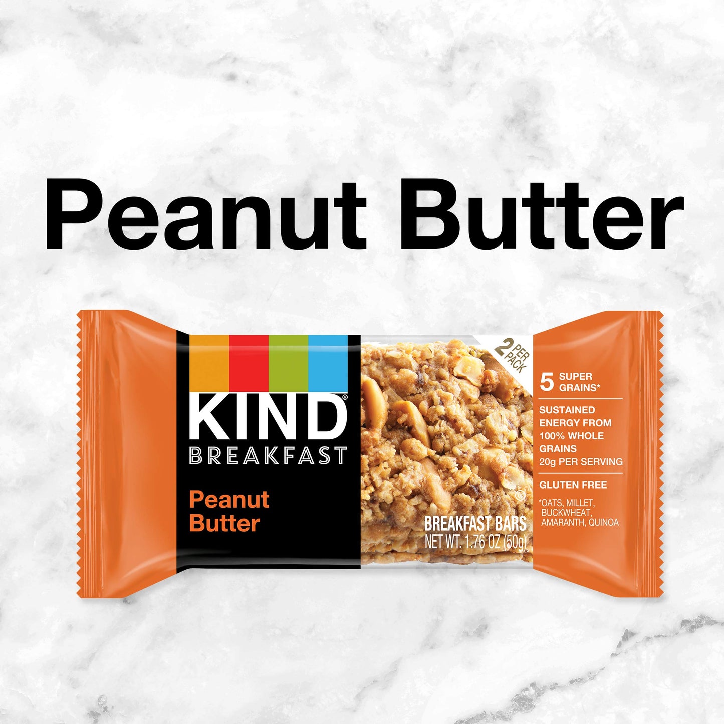 Kind Breakfast Bars, Peanut Butter, Healthy Snacks, Gluten Free, 8 Count