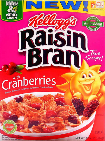Kelloggs Raisin Bran with Cranberries - 13.5 oz (Pack of 2)