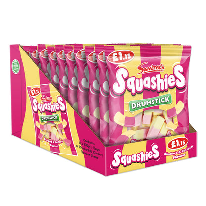 Swizzels Drumstick Squashies Rhubarb & Custard Flavour 120g (Pack of 6)
