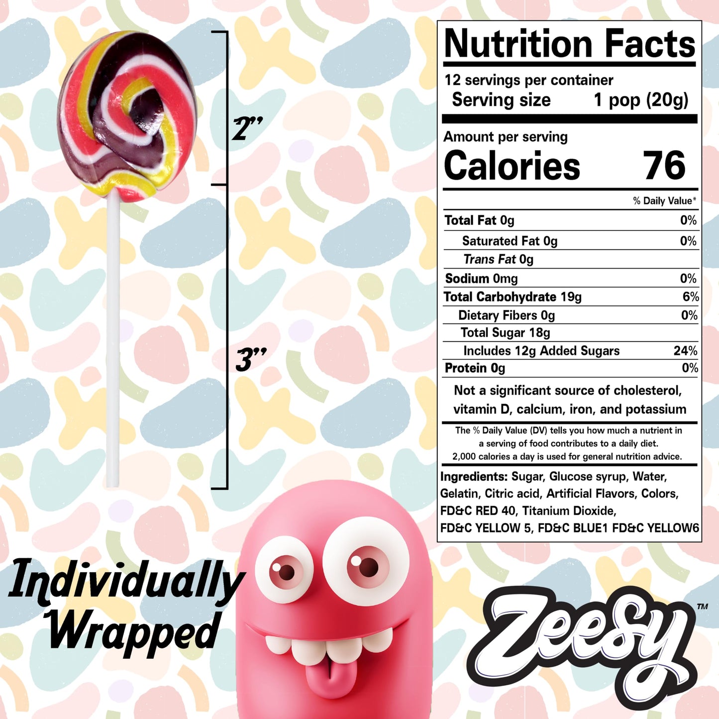 Zeesy Easter Lollipops – 12 Pack Individually Wrapped Candy Suckers for Kids, Party Favors & Holiday Gifts