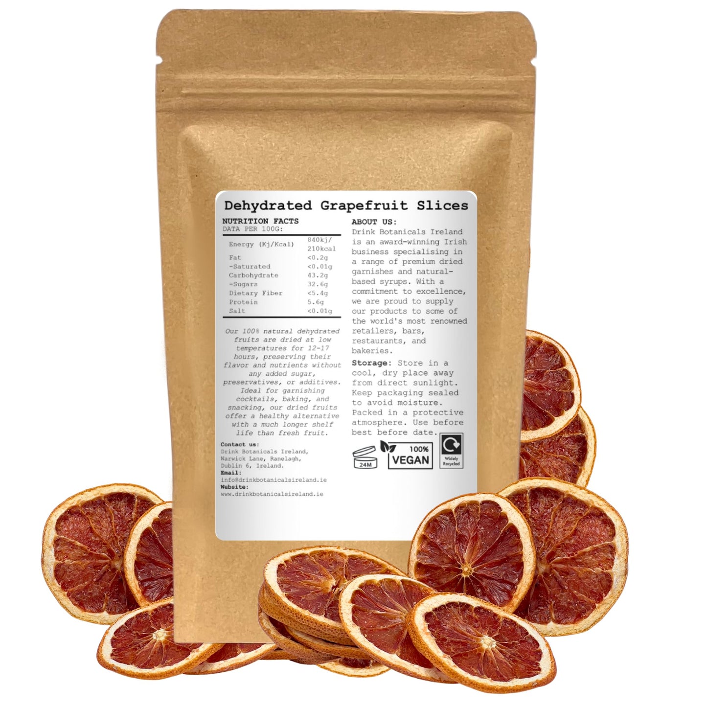 Drink Botanicals Dried G fruit Slices Wheels | 100% Natural | 1.41 Oz / 40 Grams | Gluten Free | Ideal for Cocktails & Decoration
