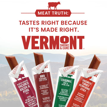 Vermont Smoke And Cure Mini Meat Sticks Go Packs Glutenfree 0.5Oz Meat Sticks 3 Ounces Per Pouch (Pack Of 8 Pouche), Original Be