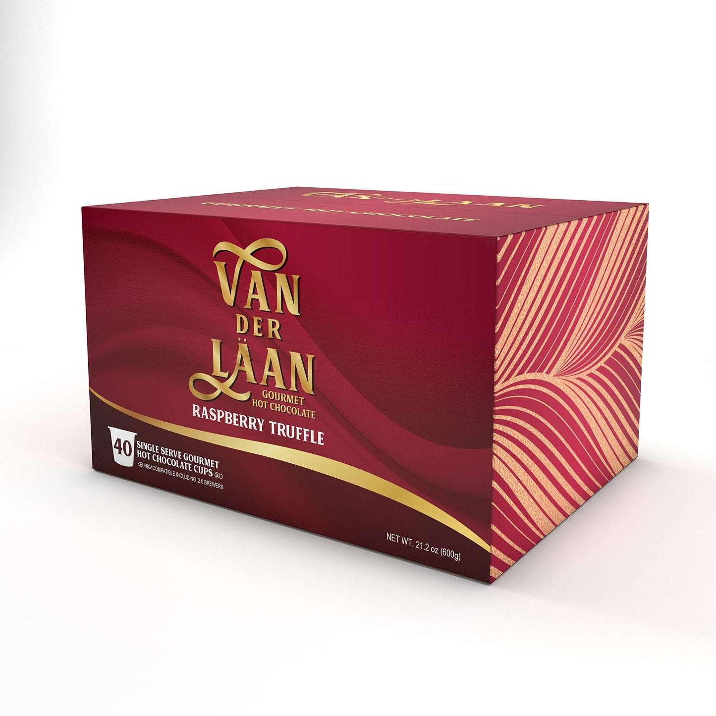Van Der Laan Chocolate Hot Cocoa Pods, Raspberry Truffle Gourmet Dutch Chocolate Compatible With K Cup Malt-Inspired Including 2.0, 40 Count (Pack Of 1)