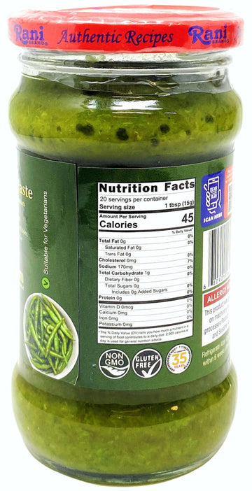 Rani Green Chilli Cooking Paste 10.58Oz (300G) Glass Jar ~ Vegan | Gluten Free | Non-Gmo | No Colors | Indian Origin