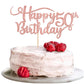 Rsstarxi Happy 50th Birthday Cake Topper, Rose Gold Glitter, Model XM042, Paper Decoration for Anniversary Party Supplies