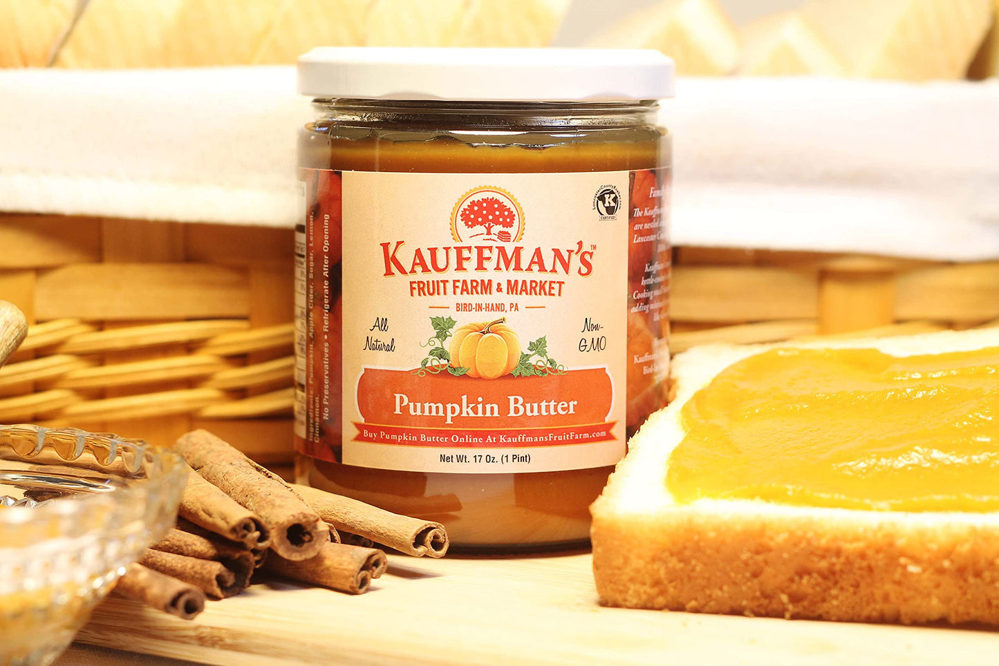 Kauffmans Fruit Farm Pumpkin Butter Spread, 17 Oz. (Pack of 2)