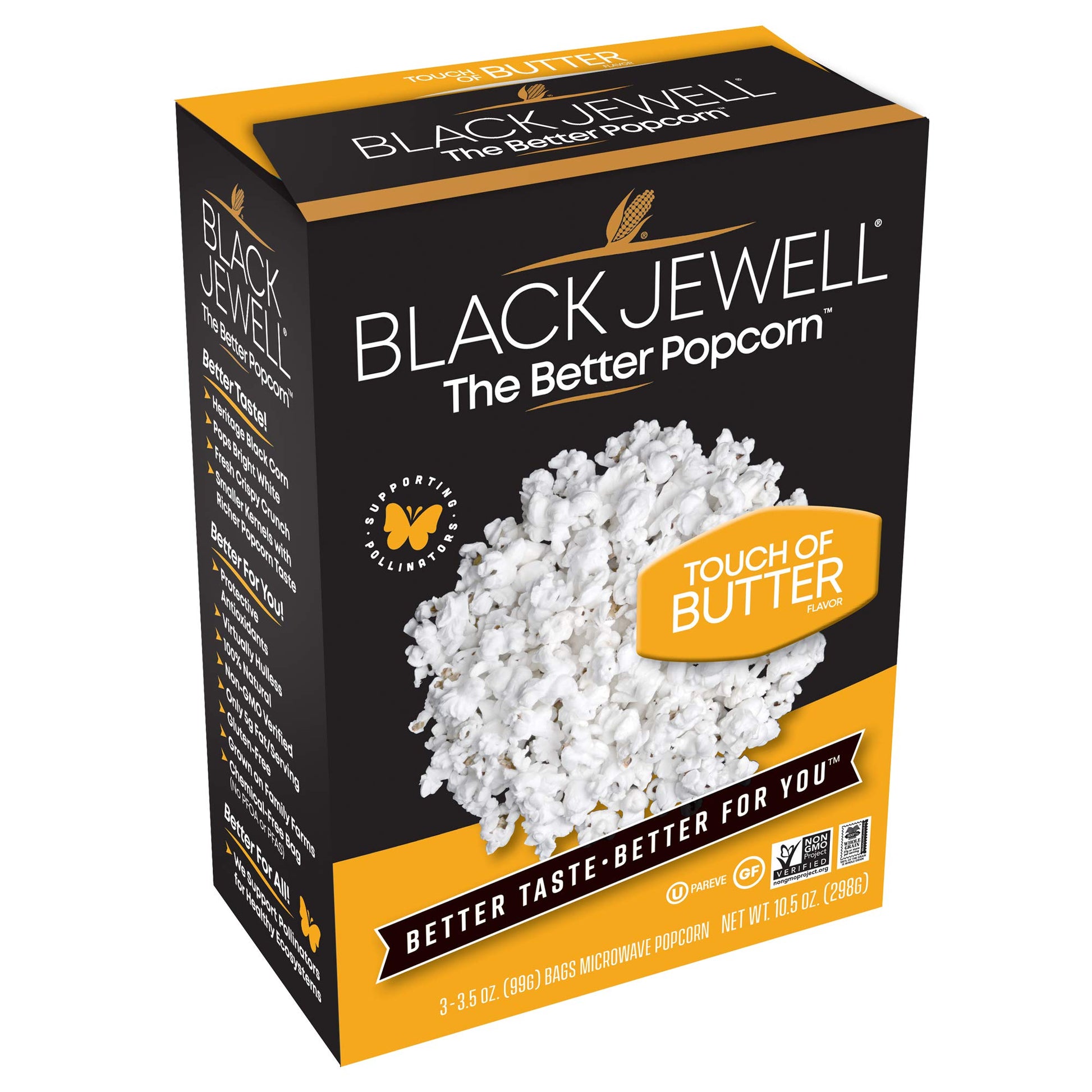 Black Jewell Gourmet Microwave Popcorn, Touch Of Butter, 10.5 Ounces (Pack Of 1)