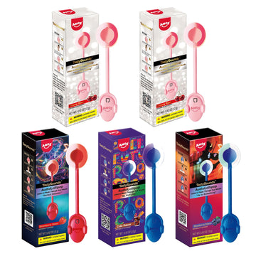 Amos TastySounds Audio Singing Lollipop Candy - Fun Party Favor & Viral Treat for Easter, 4 Flavors (Strawberry, Blueberry, Cola