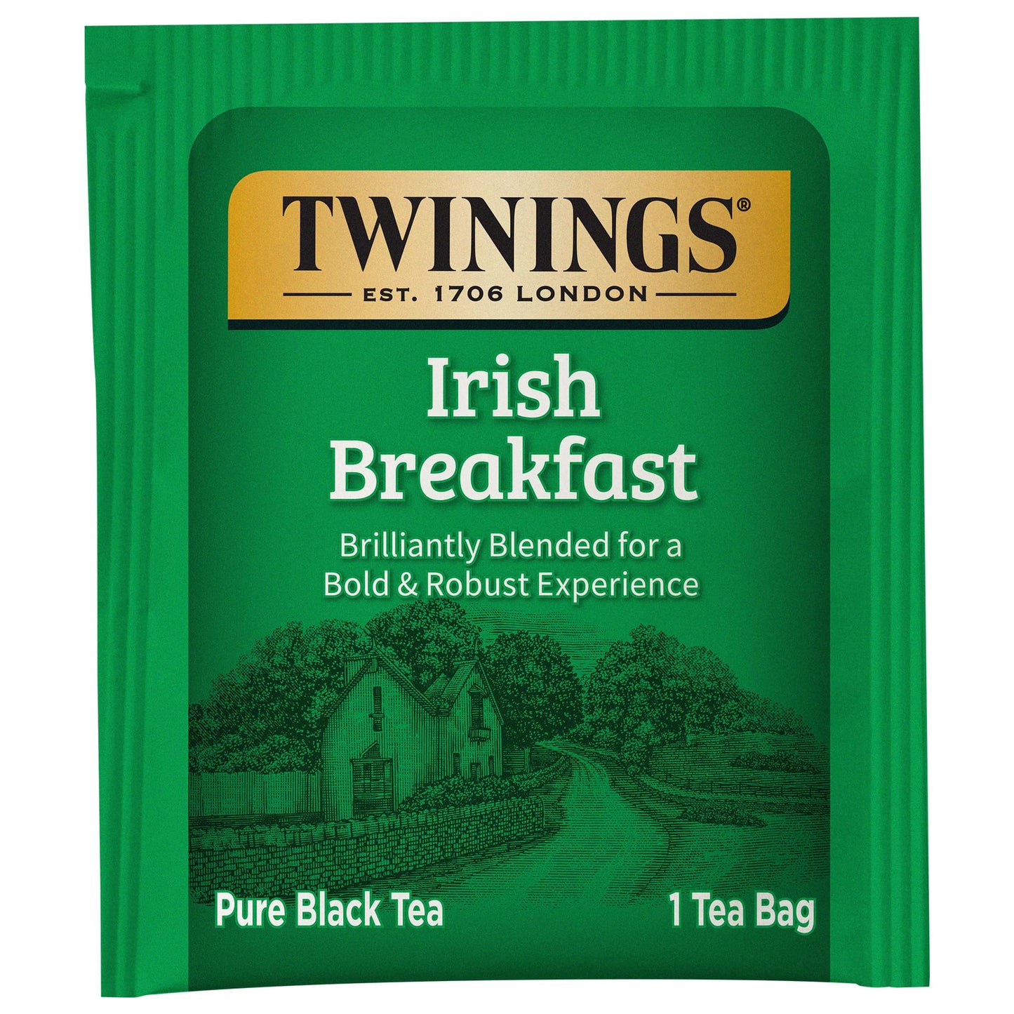 Twinings Irish Breakfast Black Tea, 100 Individually Wrapped Tea Bags, Flavourful, Bold, Robust Caffeinated Black Tea, Enjoy Hot Or Iced