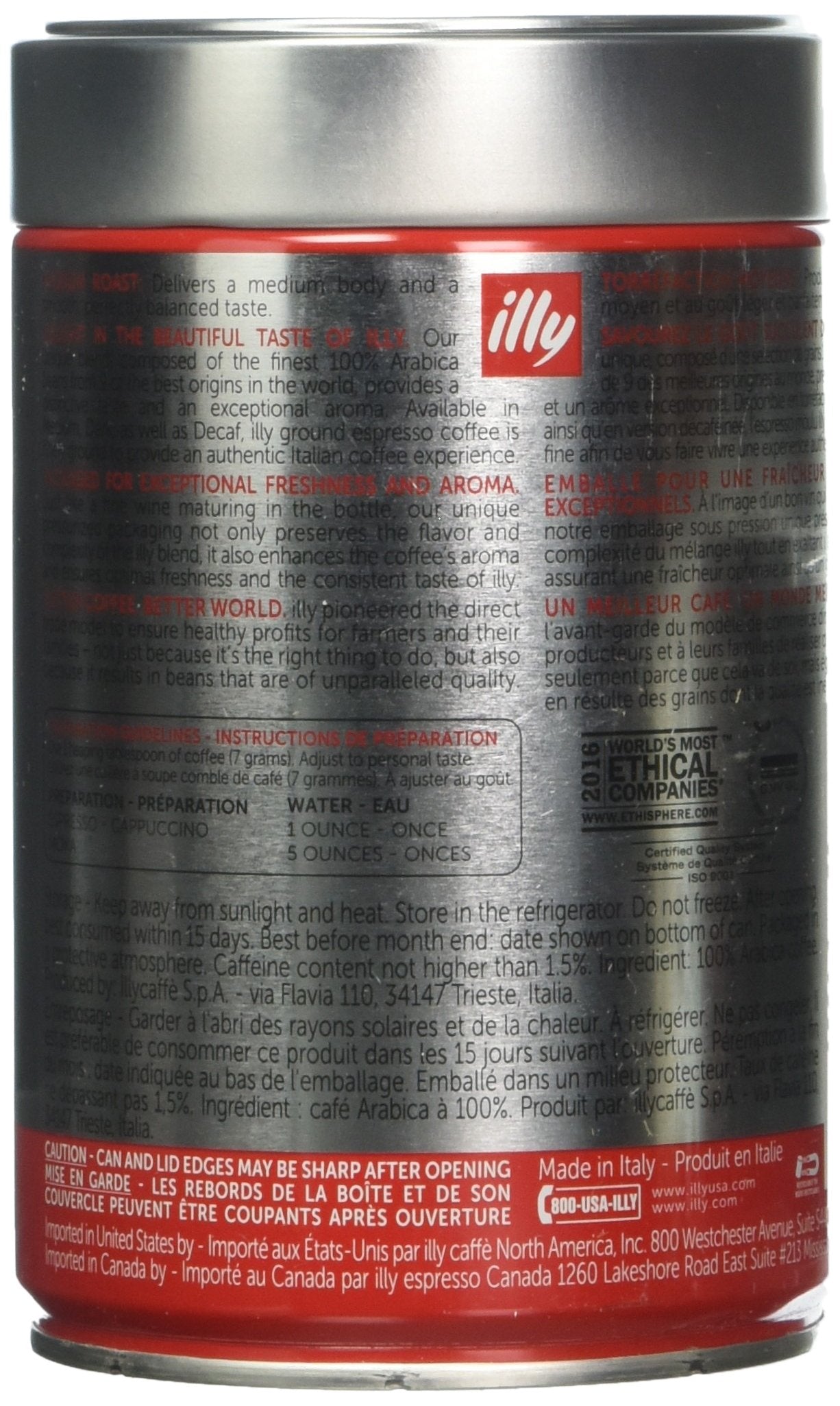 Illycaffe Coffee Grnd Normale Fine, 8.8 Oz (Pack Of 6)