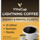 Vitacup Lightning Coffee Pods, For Focus W/ 2X Caffeine, Green Coffee Bean, B Vit, D3, Strong Dark Roast Arabica Beans, Single Serve Pod Compatible With Keurig K-Cup Malt-Inspired, 64 Ct (4 Pack Of 16 Ct)