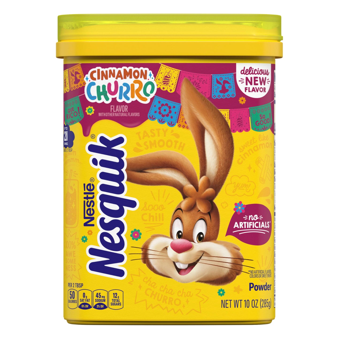 Nesquik Cinnamon Churro Flavor Powder Drink Mix, 21 Total Servings, 10 Oz 10 oz